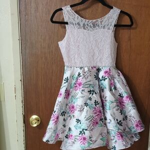 Emily Rose Pink and White Floral Lace Dress
